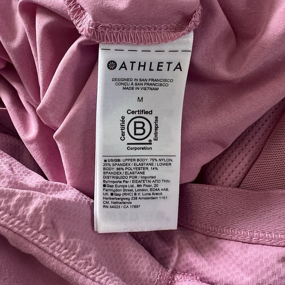 Athleta Elation V-Neck Hybrid Athletic Midi Dress in Pink Womens M 601546 - Picture 6 of 6